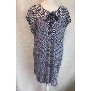 Sperry Blue Caribbean Bathing Suit Cover Up Beach Pool Swim Dress Size Small